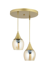 Sante 2-Piece Antique Honey Glass Modern Pendant Chandelier - Swordslife