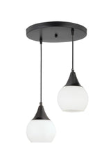 Sante 2-Set Black and White Glass Modern Suspended Chandelier - Swordslife