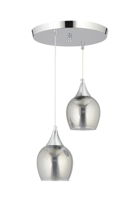 Sante 2-Set Chrome Smoked Glass Modern Pendant Lamp Chandelier - Swordslife