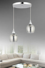 Sante 2-Set Chrome Smoked Glass Modern Pendant Lamp Chandelier - Swordslife