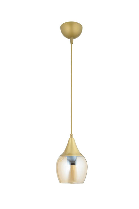 Sante Single Tumbled Honey Glass Pendant Chandelier - Swordslife