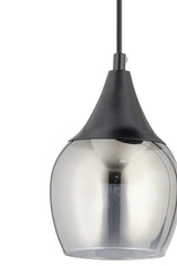 Sante Single Black Smoked Glass Modern Pendant Chandelier - Swordslife