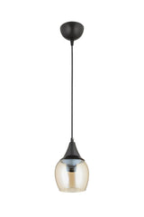 Sante Single Black Honey Glass Modern Pendant Chandelier - Swordslife