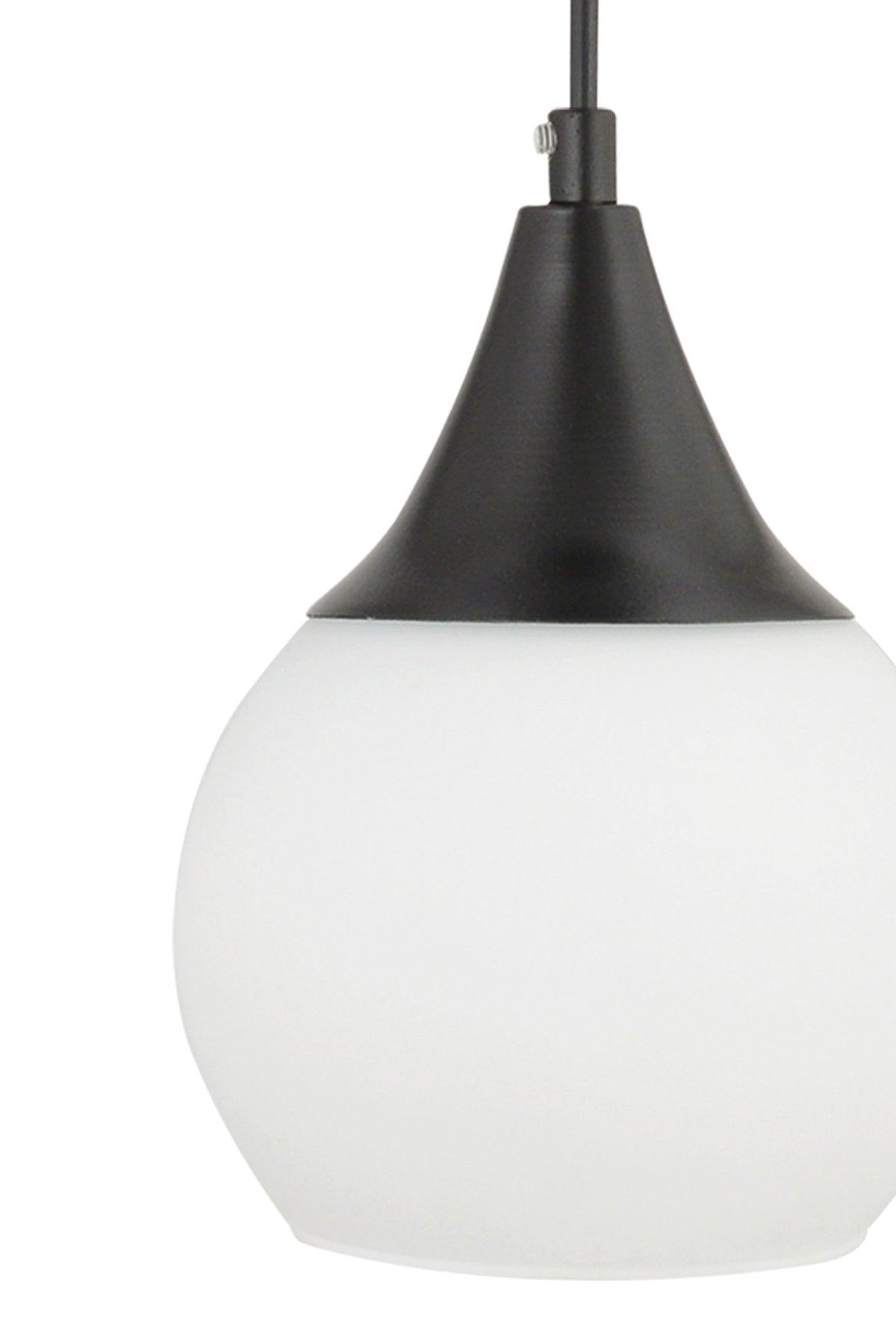 Sante Single Black and White Glass Modern Pendant Chandelier - Swordslife