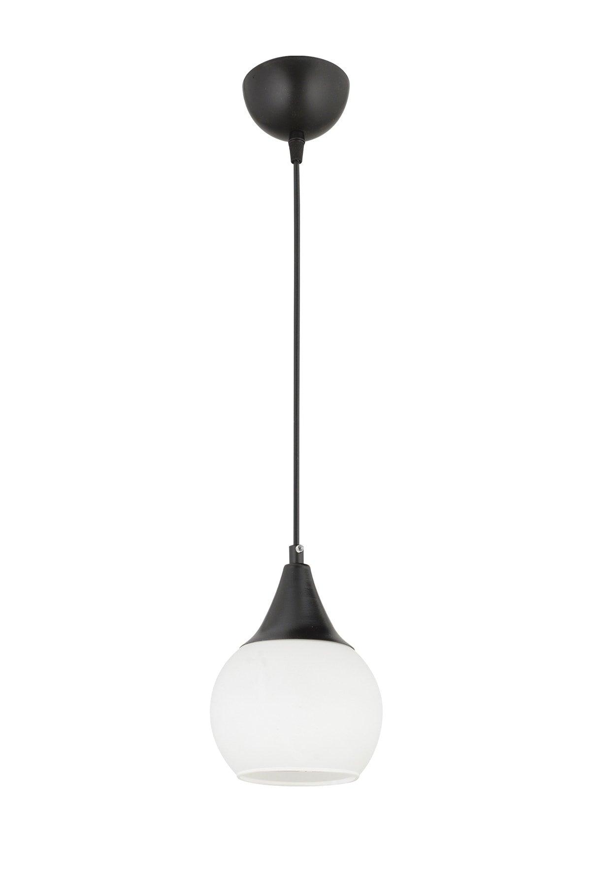 Sante Single Black and White Glass Modern Pendant Chandelier - Swordslife