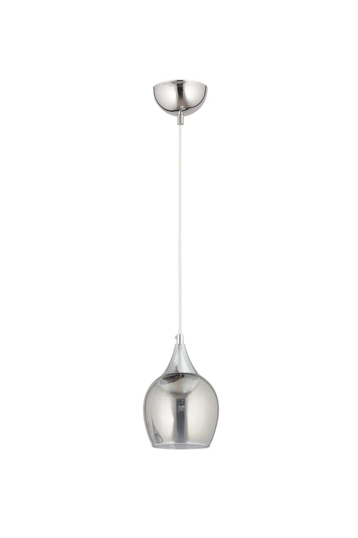 Sante Single Chrome Smoked Glass Modern Pendant Chandelier - Swordslife