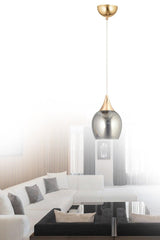 Sante Single Gold Smoked Glass Modern Pendant Chandelier - Swordslife