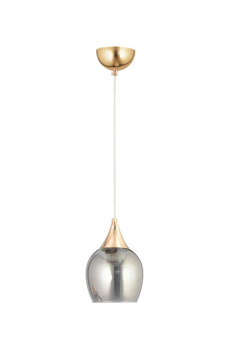 Sante Single Gold Smoked Glass Modern Pendant Chandelier - Swordslife