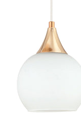 Sante Single Gold White Glass Modern Pendant Chandelier - Swordslife