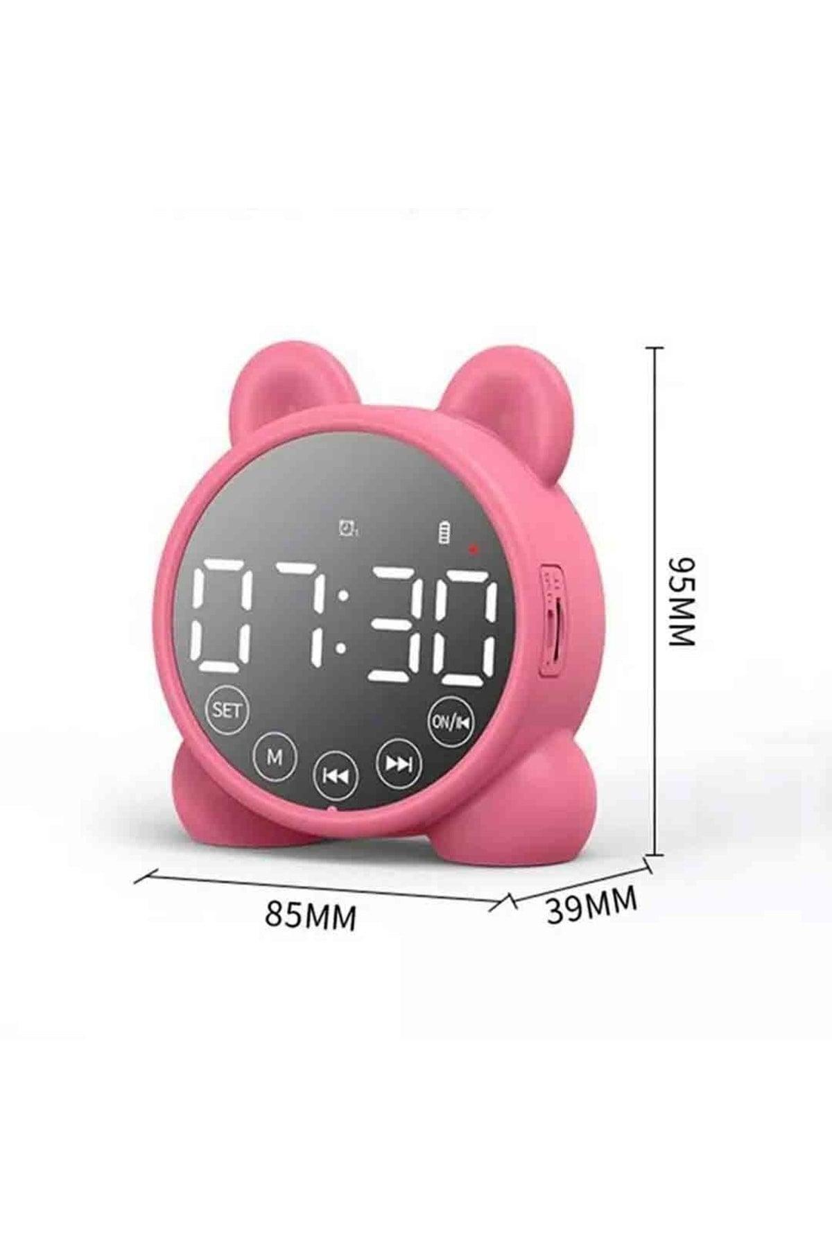 Rechargeable Bluetooth Speaker Fm Radio Sd Card Alarm Clock Digital Mirror Desk Clock - Swordslife