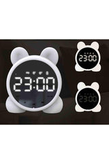 Rechargeable Bluetooth Speaker Fm Radio Sd Card Alarm Clock Digital Mirror Desk Clock - Swordslife