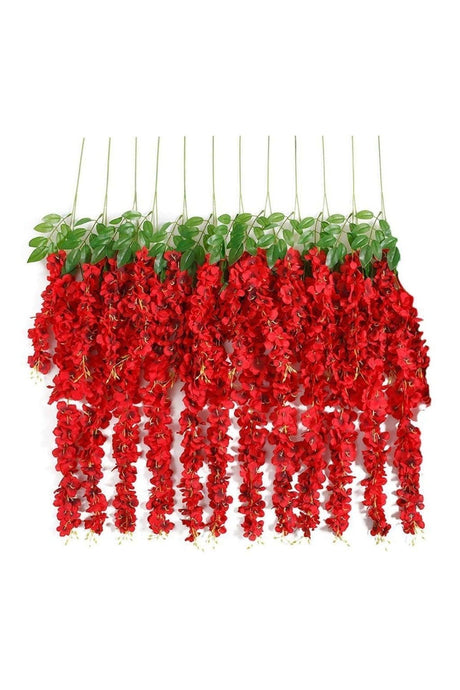 Dangling Artificial Flower Acacia Red 80 Cm 12 Pieces Vineyard With 3 Dangling Branches - Swordslife