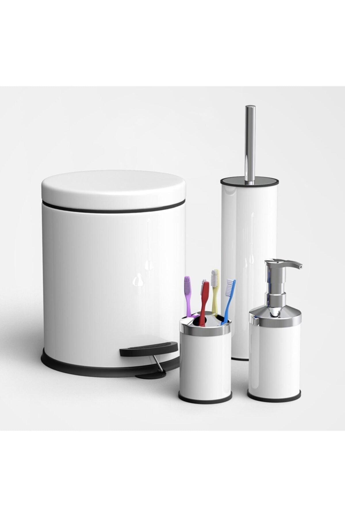 Sas 4 Pcs Bathroom Set White 3 lt - Swordslife