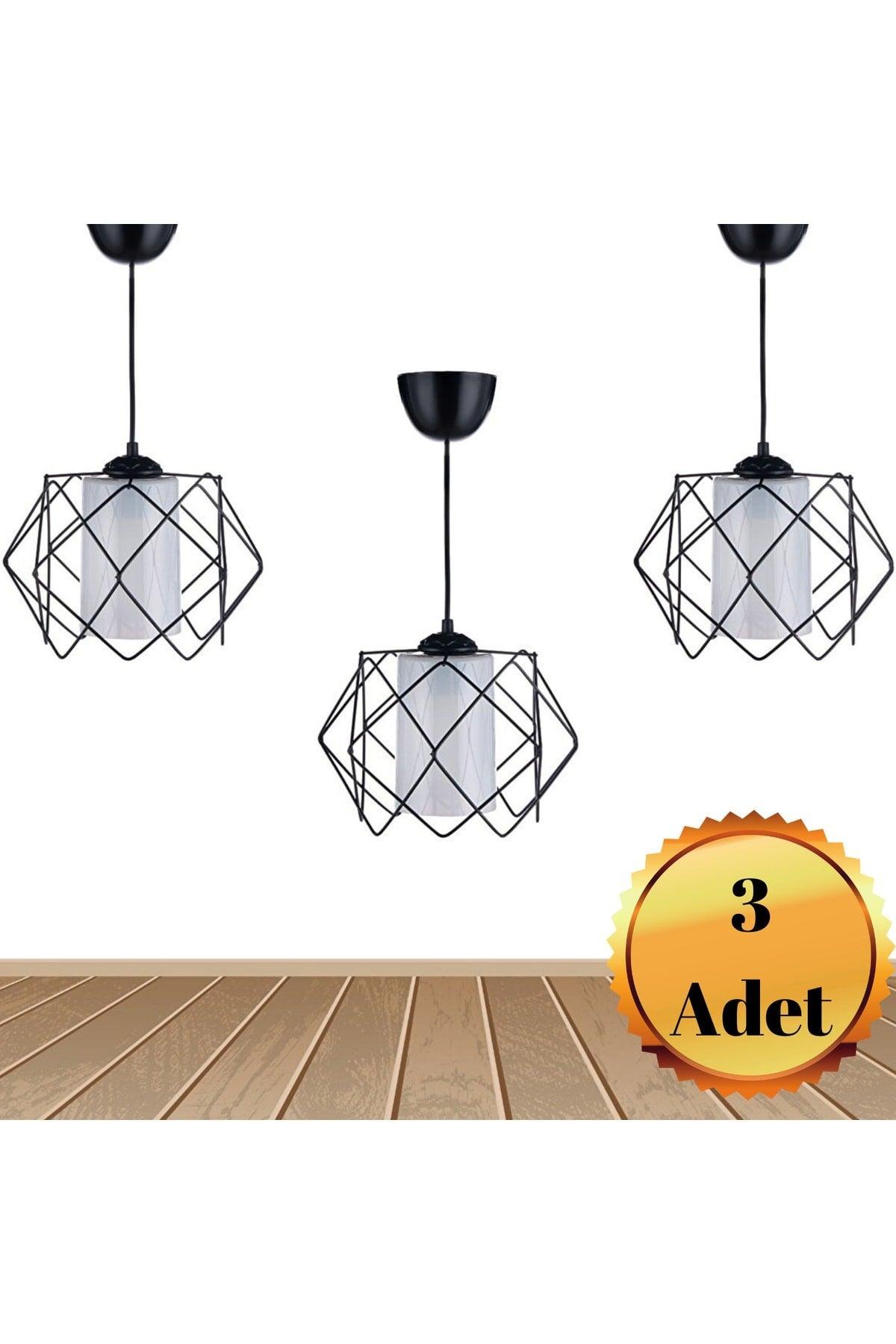 Black Design White Mika Multi-Place Living Room Kitchen Bathroom Bedroom Children's Room Antre Chandelier (3 PCS) - Swordslife