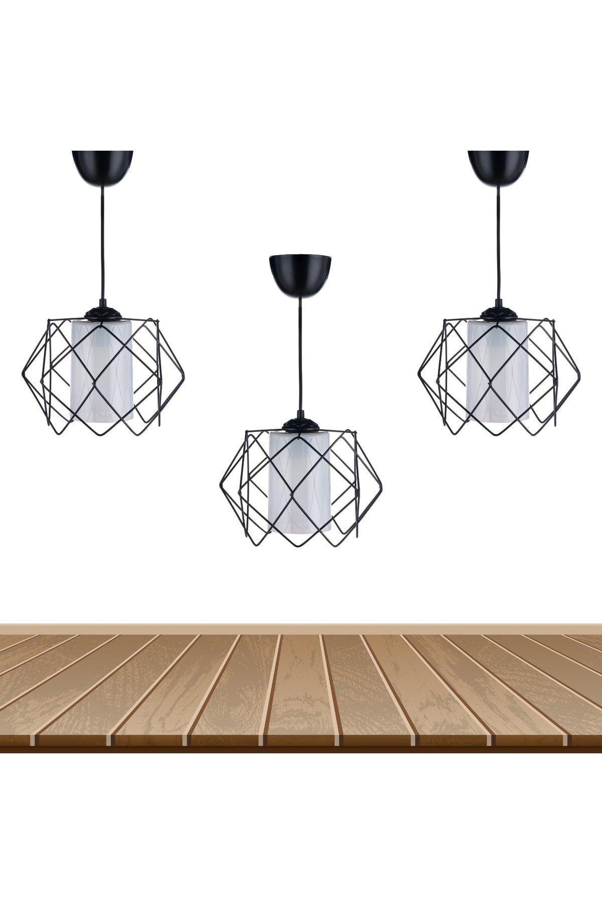 Black Design White Mika Multi-Place Living Room Kitchen Bathroom Bedroom Children's Room Antre Chandelier (3 PCS) - Swordslife