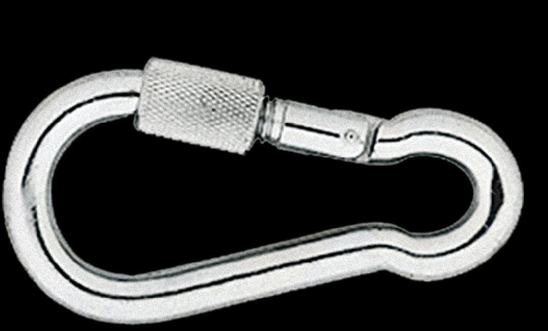 Carabiner hook with screw / 80mm / galvanized - Swordslife