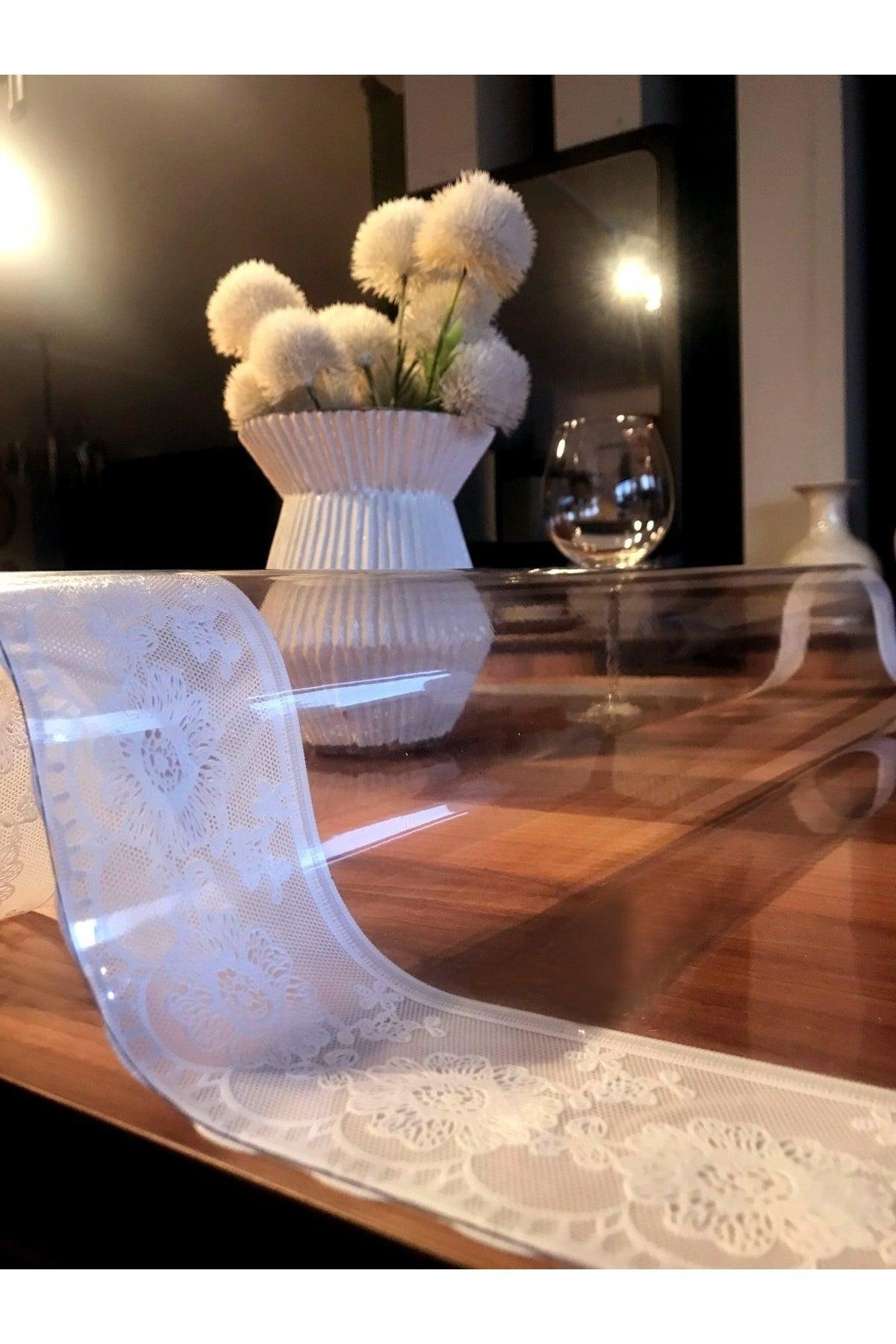 Transparent Pvc Lacy 1.2mm Table Cloth | Table Pad | Protective Mica | Acetate Table Cloth Study Table - Swordslife