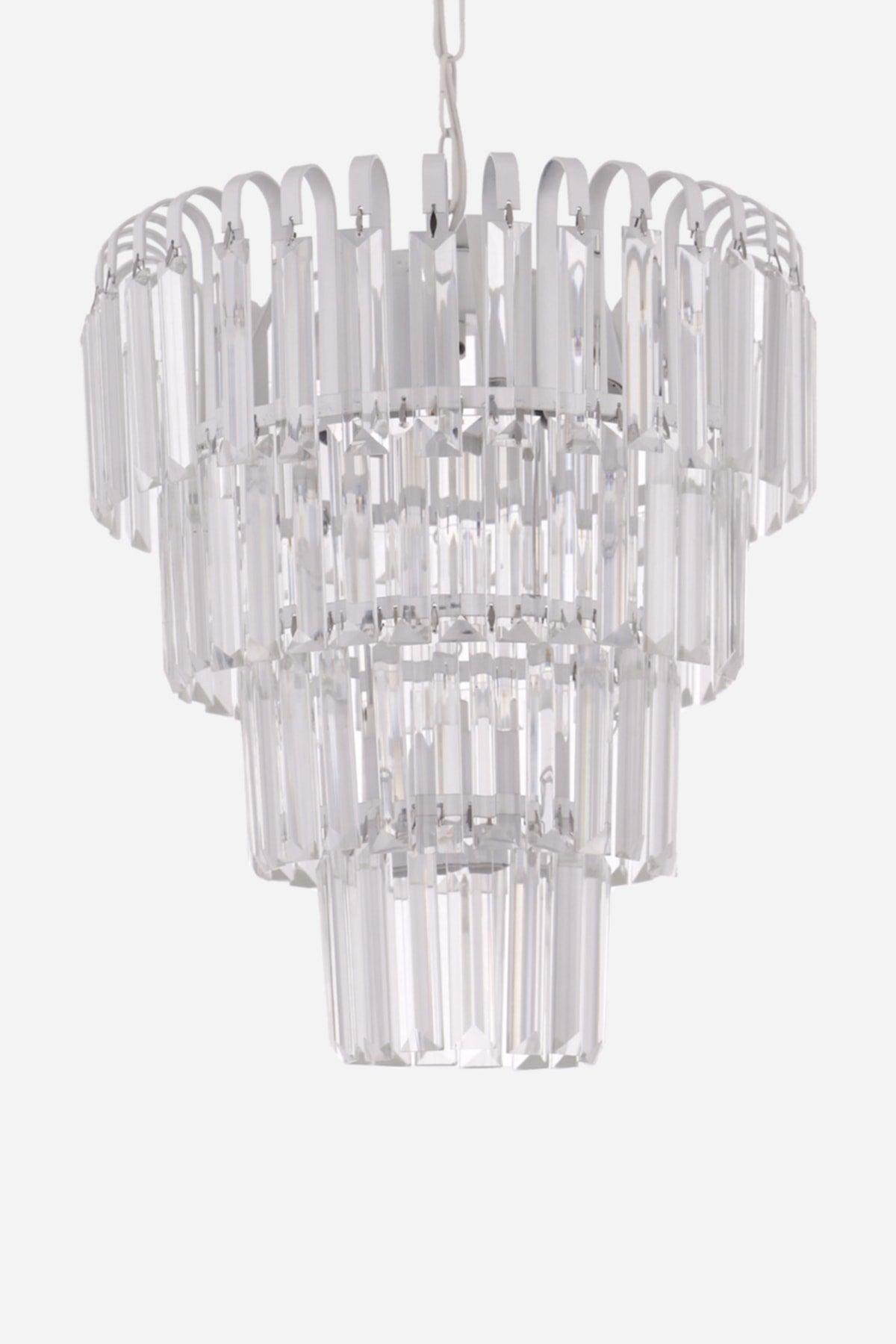 Waterfall 35 Lux 4 Tier White Suspended Chandelier - Çakır Chandelier - Swordslife