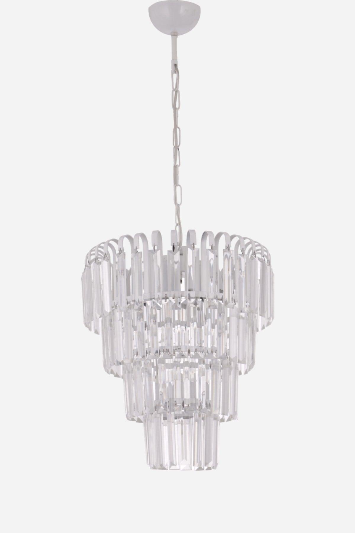 Waterfall 35 Lux 4 Tier White Suspended Chandelier - Çakır Chandelier - Swordslife