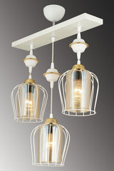 Sequential White Triple Parachute Downward Facing Luxury Chandelier - Swordslife