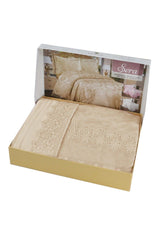 Greenhouse Jacquard Chenille French Lace Double Bedspread (cappuccino) - Swordslife