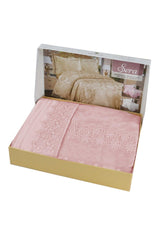 Greenhouse Jacquard Chenille French Lace Double Bedspread (powder) - Swordslife