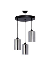 Set of 3 Smoked Glass Black Chandelier - Swordslife