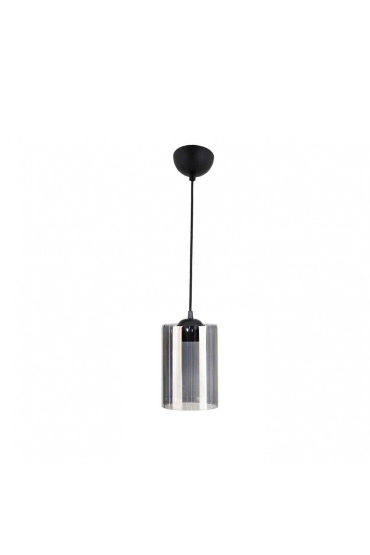 Set Single Smoked Mica Glass Black Pendant Lamp Chandelier - Swordslife