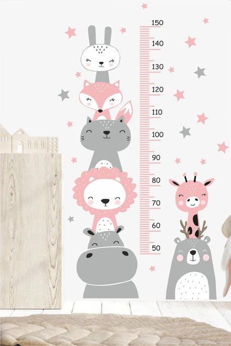 Cute Friends Height Gauge Kids Room Wall Sticker - Swordslife