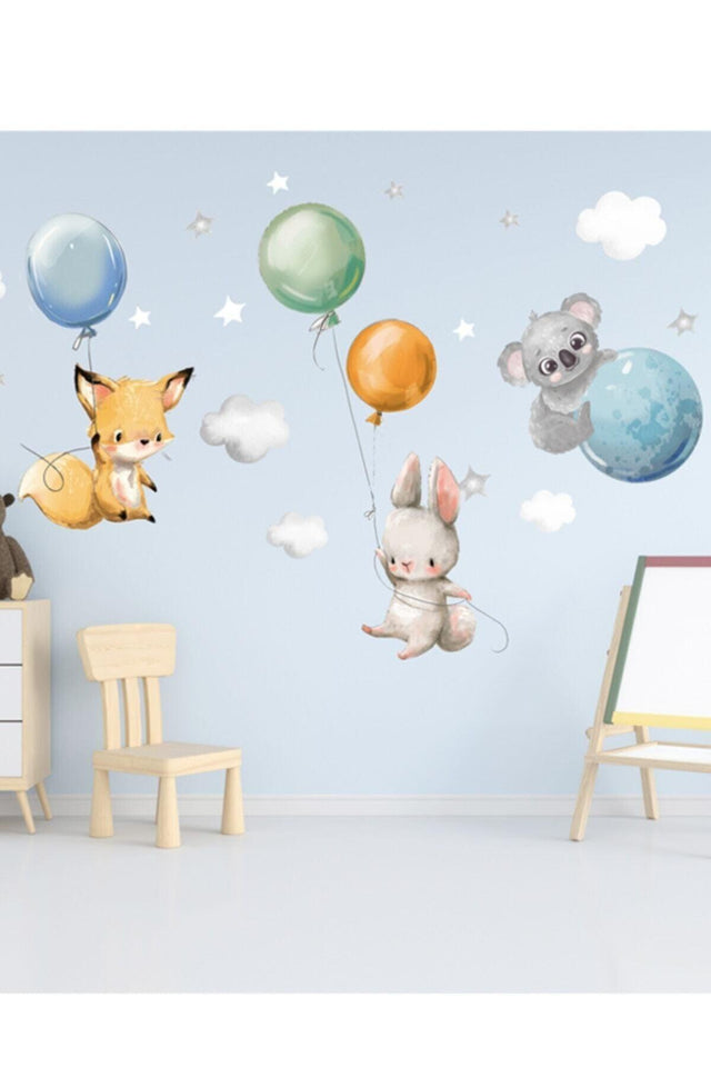 Cute Balloon Animals Wall Sticker Set - Swordslife