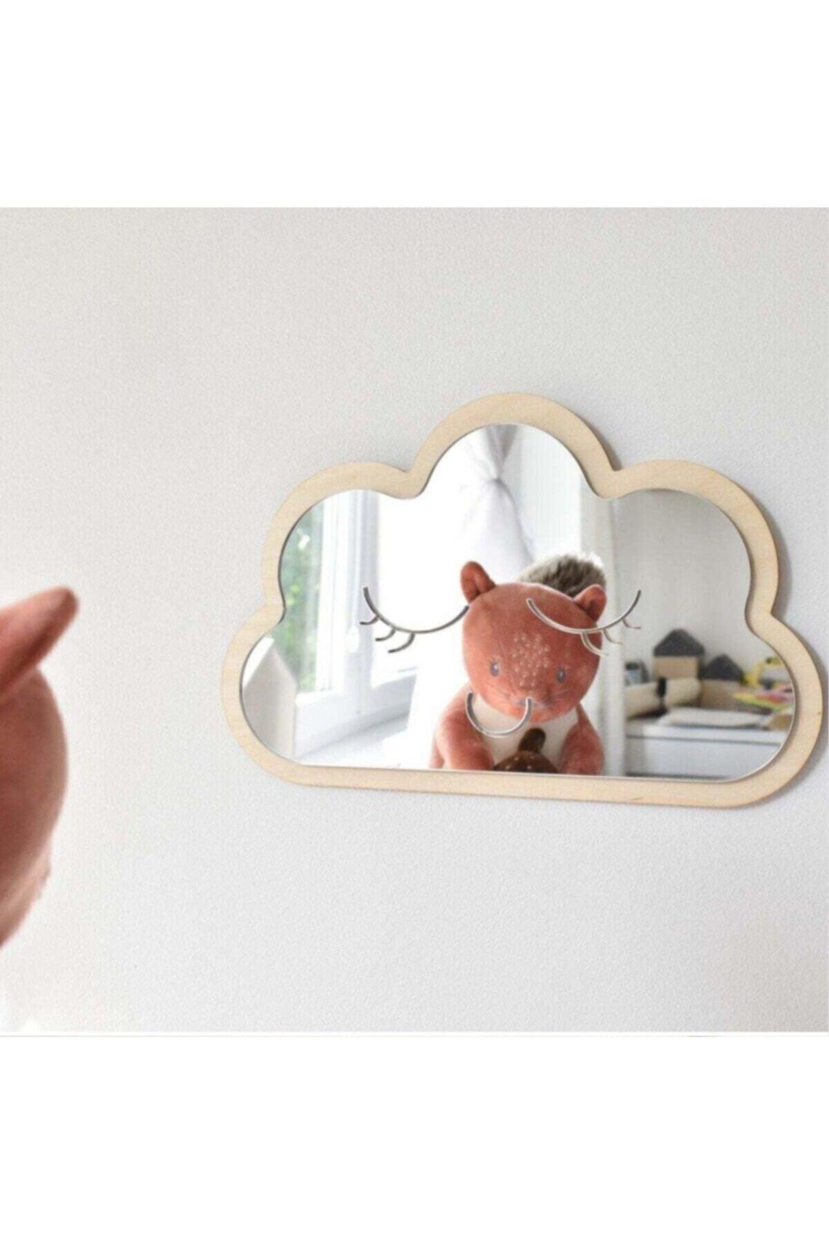 Cute Smiling Face Cloud Mirror Decorative Kids Room Non-Cut Mirror - Swordslife