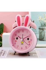 Cute Rabbit Ears Flowing Seconds Double Bell Alarm Clock Desk Clock - Swordslife