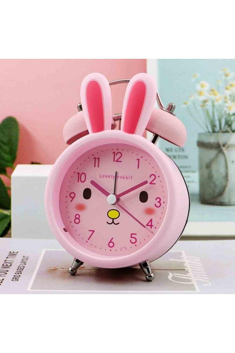 Cute Rabbit Ears Flowing Seconds Double Bell Alarm Clock Desk Clock - Swordslife