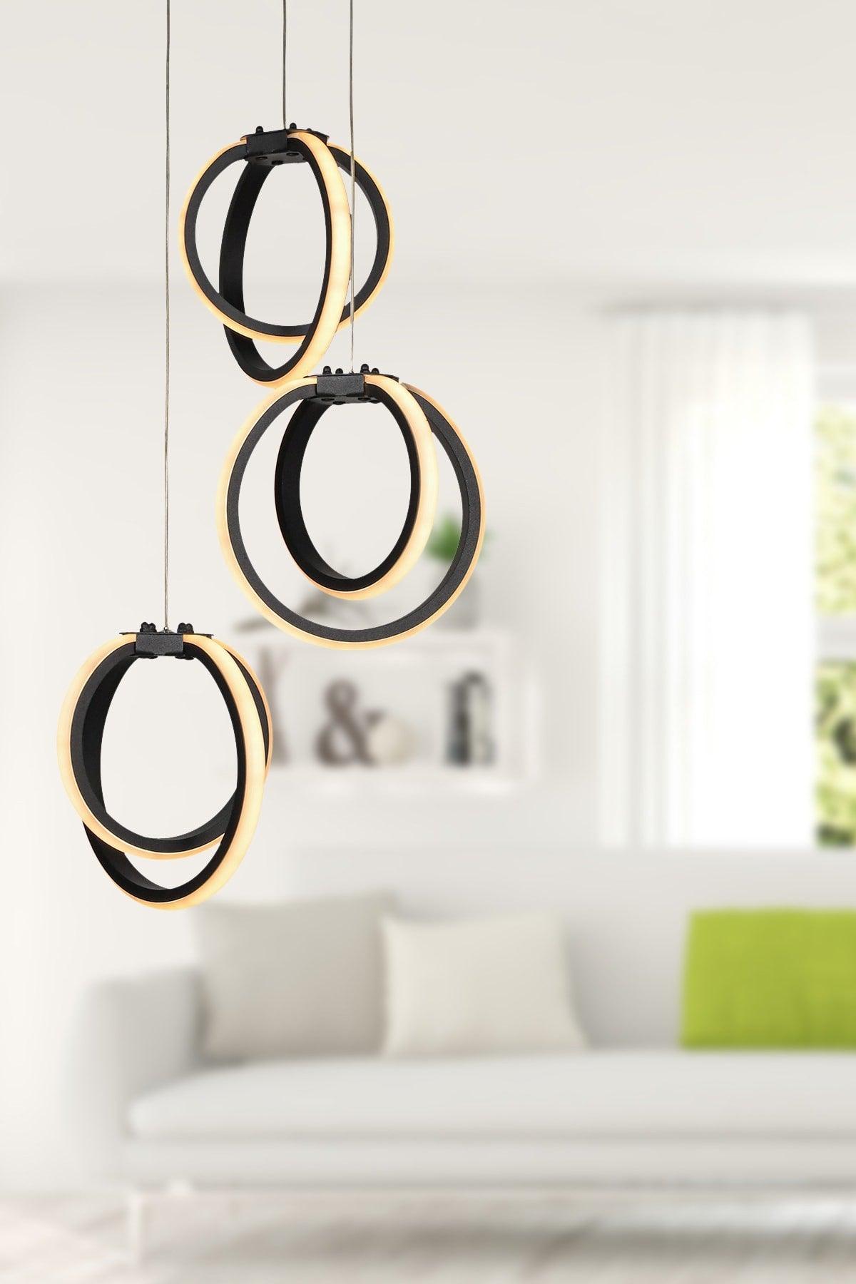 Sezen Led 3rd Chandelier Black - Swordslife