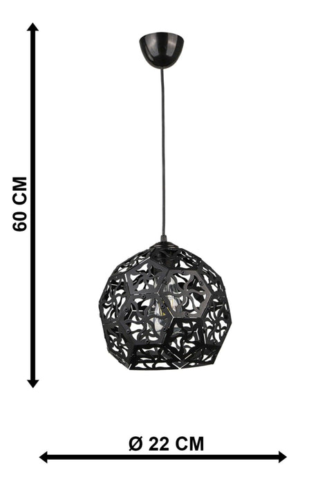 Sezer Single Chandelier Black - Swordslife