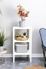 Shelf 3-Tier Organizer Plastic Shelf Unit White, Bookshelf, Bathroom, Kitchen Shelf. shoes - Swordslife