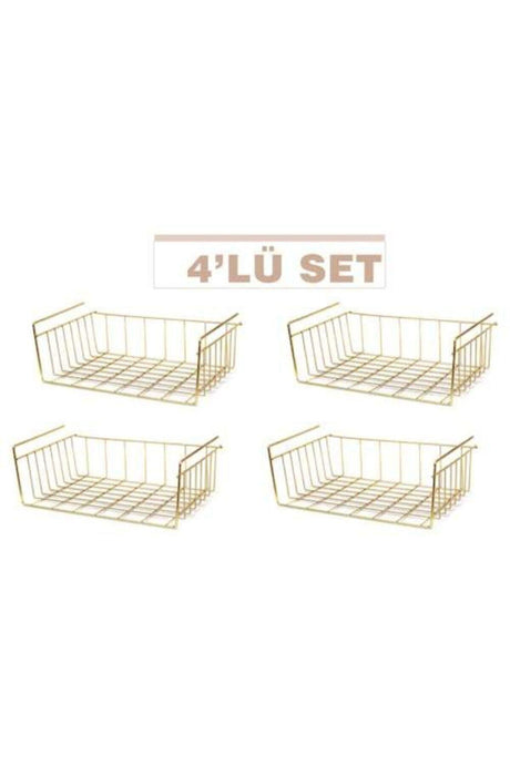 Under Shelf Hanger Kangaroo Shelf Basket Gold Metal