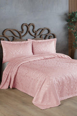 Sierra Jacquard Chenille Double Bedspread (powder) - Swordslife