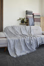 Silva Natural Cotton Linen 170x220 Cm Gray Sofa Cover | Throw - Swordslife