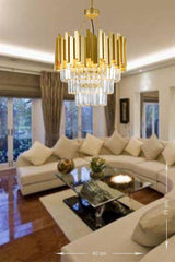 Sima 40 Cm Crystal Glass Stone Luxury Chandelier - (Yellow Gilding) - Swordslife