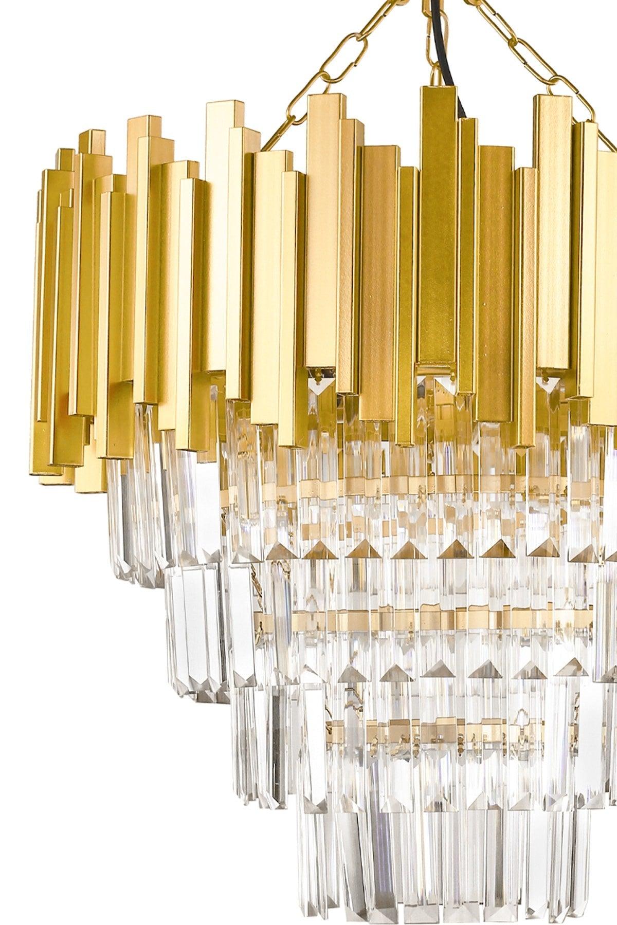 Sima 50 Cm Crystal Glass Stone Luxury Chandelier - (Yellow Gilding) - Swordslife