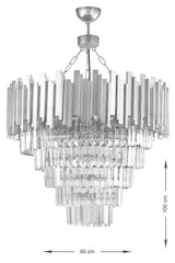 Sima 60 Cm Crystal Glass Stone Luxury Chandelier - (Silver Gilding) - Swordslife