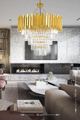 Sima 60 Cm Crystal Glass Stone Luxury Chandelier - (Yellow Gilding) - Swordslife