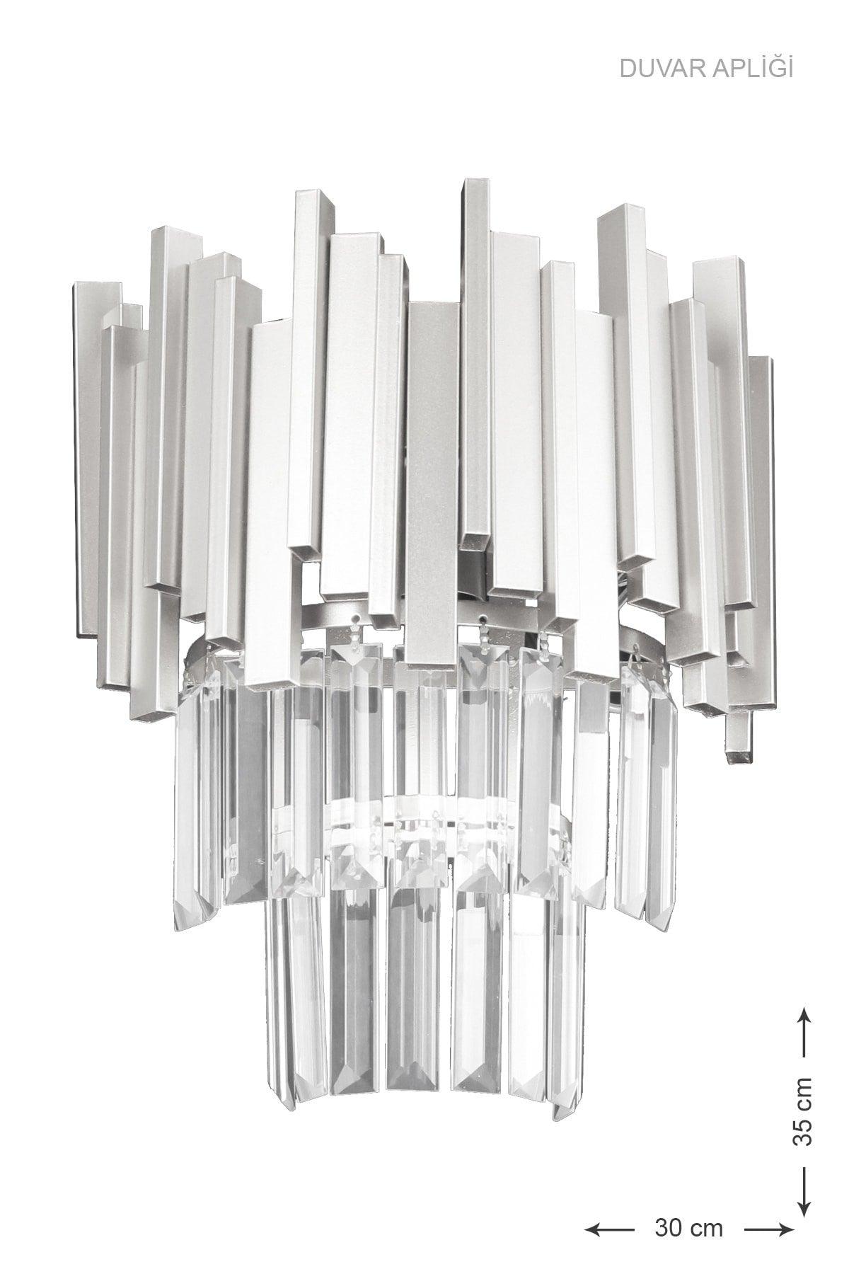 Sima Crystal Glass Stone Luxury Wall Sconce - (Silver Gilding) - Swordslife