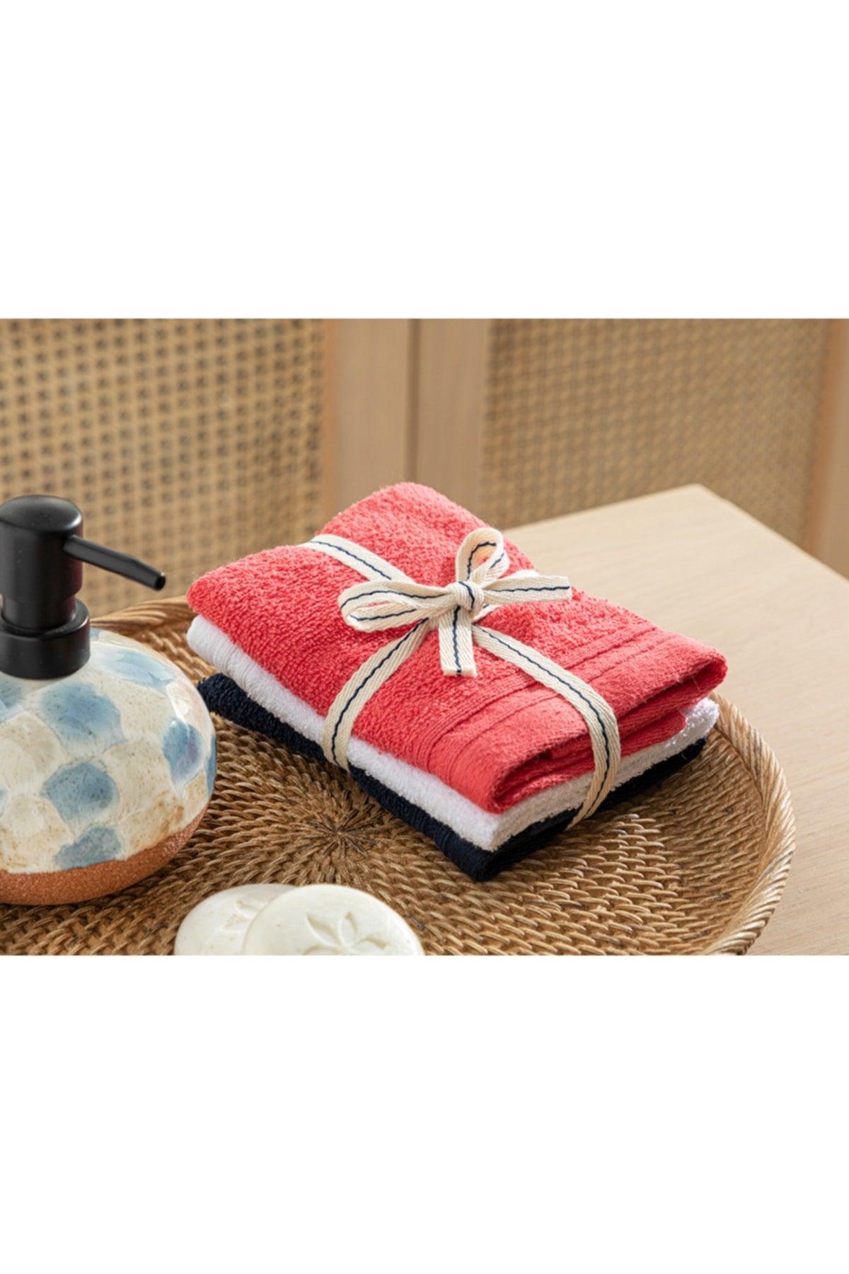 Simple Cotton 3 Pcs Hand Towel 30x30 Cm White-Laviert-Pink - Swordslife