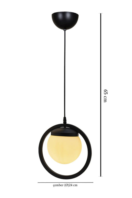 Single Black, White Glass Chandelier-modern-industrial-sarkıt Avize-salon-mutfak-child Room-Gutter Room - Swordslife