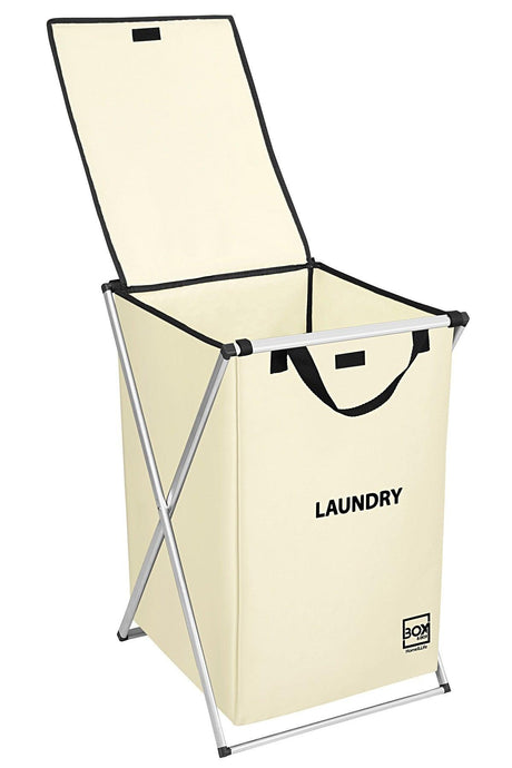 Single Compartment Laundry And Dirty Basket, Cream, Machine Washable Fabric Bag, 39x42x58 Cm - Swordslife