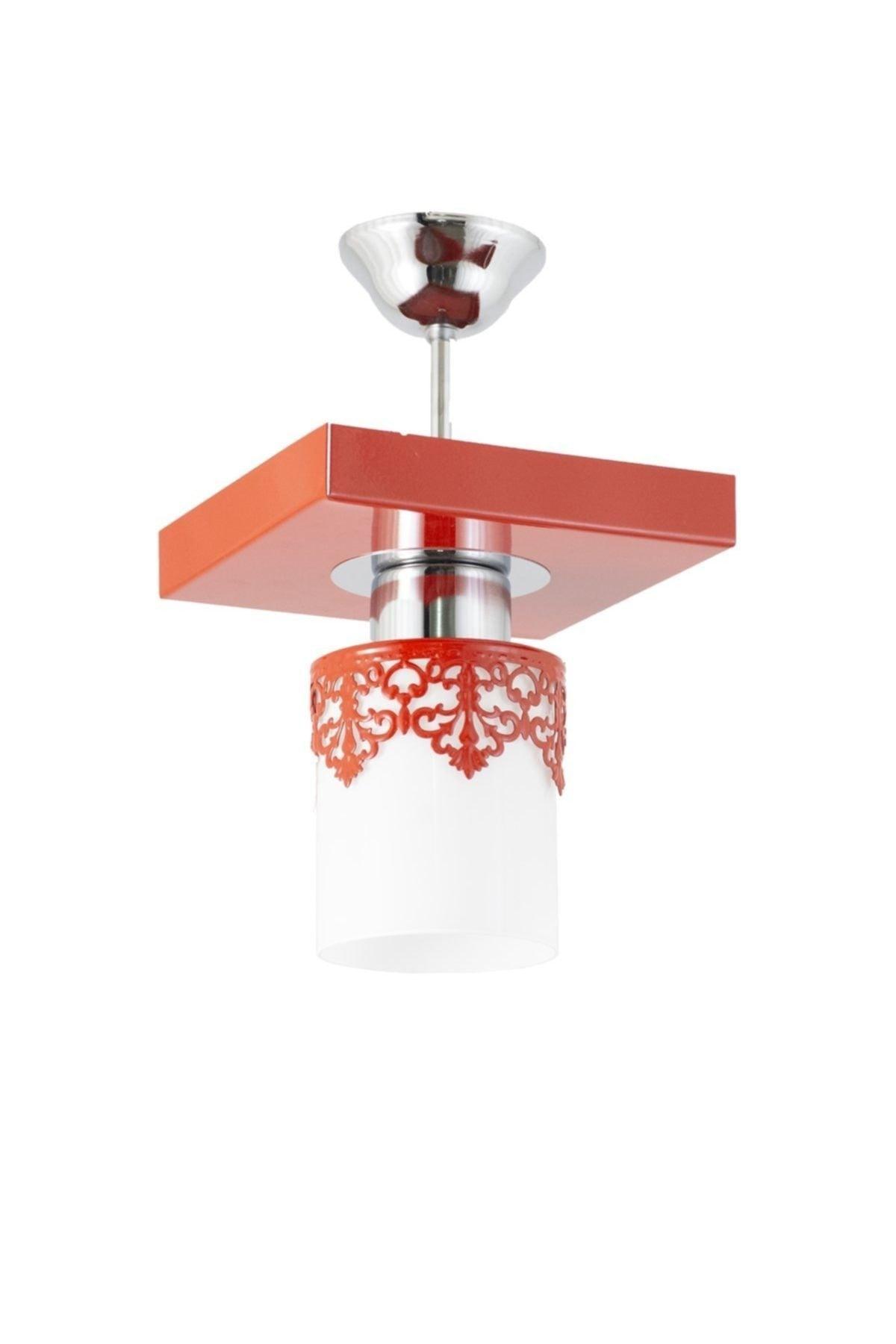 Single Modern Sport Model Square Tray Crowned Red Chandelier - Swordslife