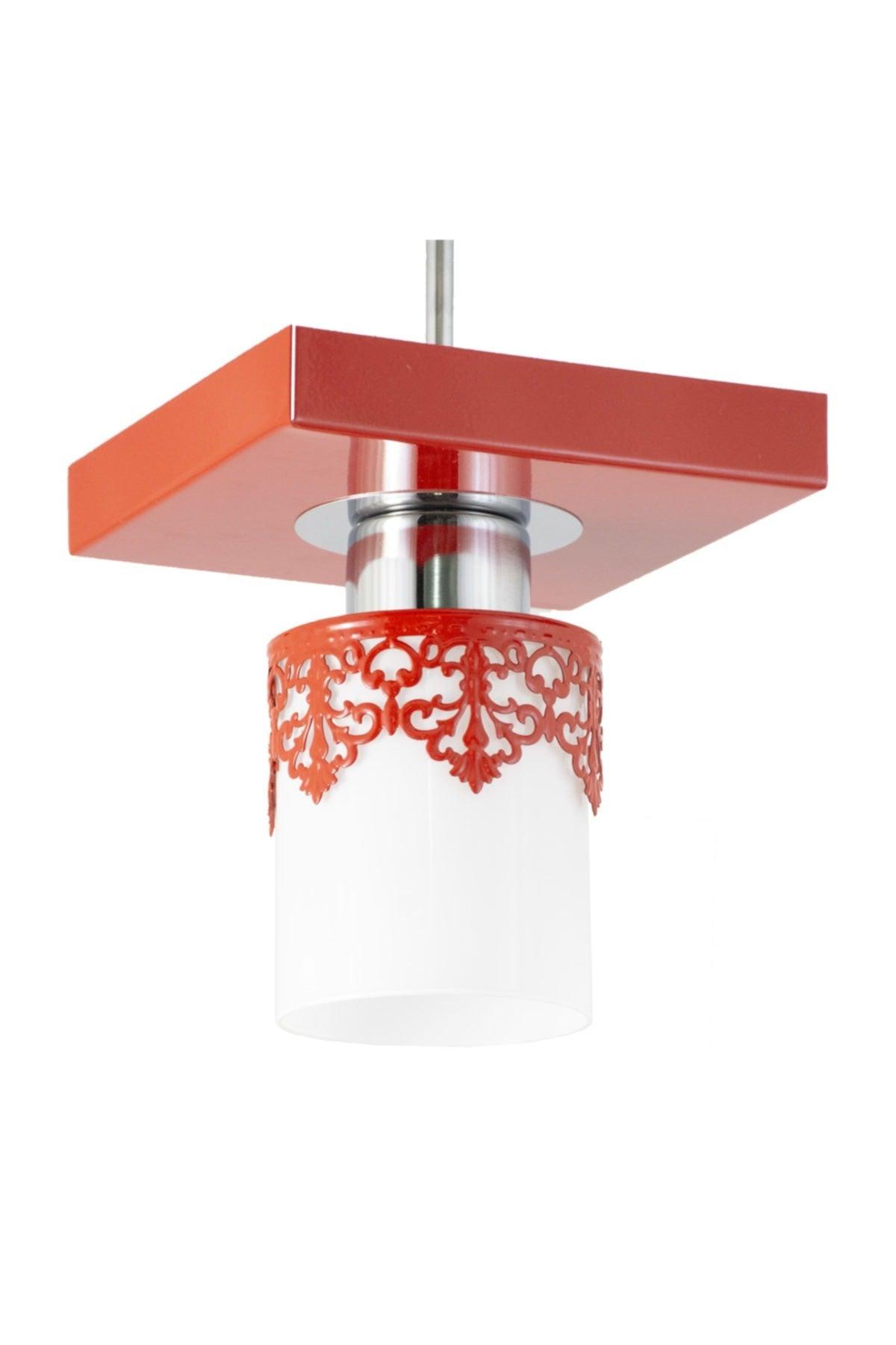 Single Modern Sport Model Square Tray Crowned Red Chandelier - Swordslife