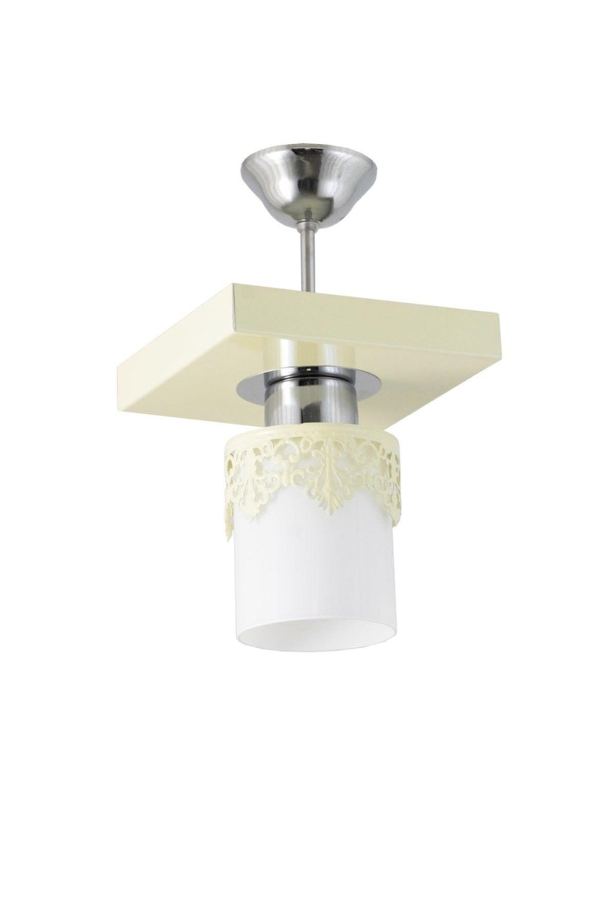 Single Modern Sport Model Square Tray Crowned Cream Chandelier - Swordslife